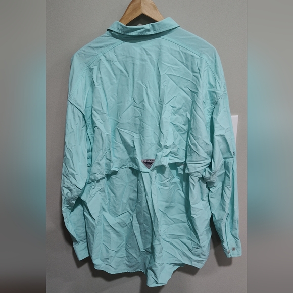 Columbia PFG Omni-Shade Men's Shirt Size XXL Fishing Vent Green Roll Tab Sleeve - Picture 8 of 11